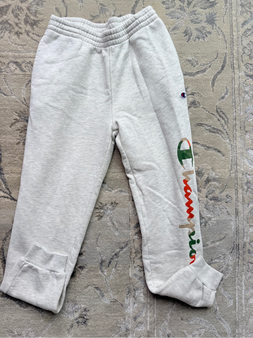Champion Kids Cream Logo Sweatpants